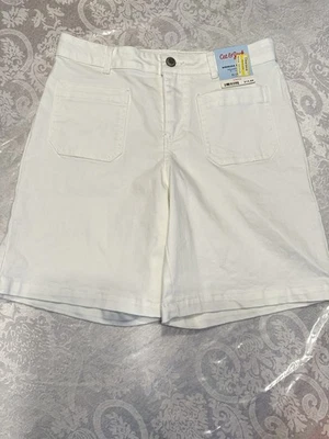 NWT Girls size XL 14 Cat & Jack White Denim Bermuda Shorts ~ Stretch ~ Hi Rise - Image 1 of 4