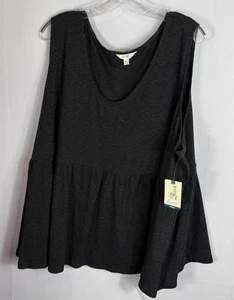 Camiseta sin mangas Terra & Sky tejida peplum talla 4X nueva con etiquetas - Imagen 1 de 7