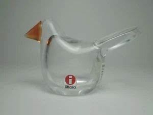 iittala Finland OIVA TOIKKA Sieppo clear x orange CATCHER BIRDS BY TOIKKA - Picture 1 of 9