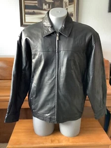 CHAQUETA DE CUERO NEGRA CHERESKIN Forro Acolchado Talla XXL Motociclista Bombardero Suave Mantecoso - Imagen 1 de 12