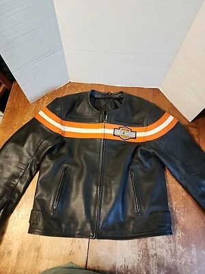 First Gear Harley-Davidson Motorcycle Leather Riding Jacket Size Large  - Image 1 of 4