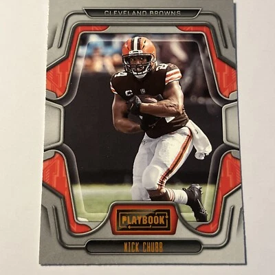 Nick Chubb 2022 Panini Playbook #8 Orange Parallel Color Match Cleveland Browns - Image 1 of 2