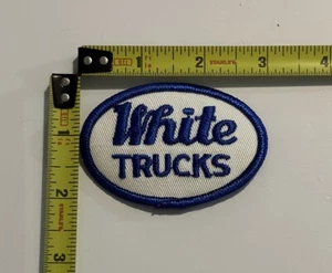 Vintage 2”x3” Oval White Trucks Logo Patch 1970s Freightliner New Old Stock MINT - Picture 1 of 3