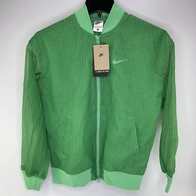 Chaqueta de bombardero universitaria tejida verde primavera Nike para mujer talla XS Foto 1 de 4