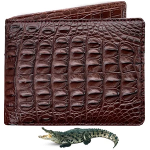 Genuine Crocodile Leather Men's Wallet Skin Bifold Wallet RFID Blocking Handmade - Picture 1 of 443