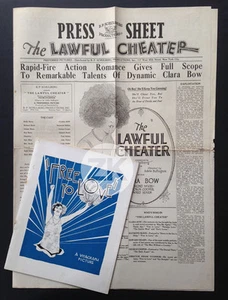 CLARA BOW Free to Love IT GIRL The Lawful Cheater O'CONNOR Movies 2 Docs 1925 - Bild 1 von 1