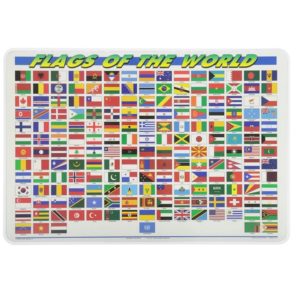 Painless Learning Placemat: Flags of The World - Image 1 of 1