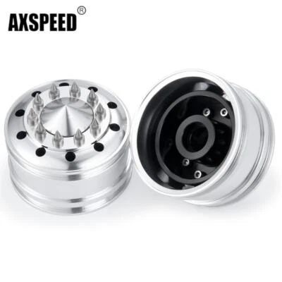 AXSPEED Metall Vorder Rad Nabe Felge 10 Spike-Nüsse für RC 1/14 Tamiya AnhäNger - Bild 1 von 4