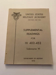 OA2) USMA West Point World War I Supplemental Readings Subcourse VI 1976 - Imagen 1 de 2