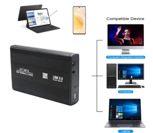 BOX PER HARD DISK SATA 3,5" HDD USB 3.0 ESTERNO CASE HARDISK 3 5 alluminio - Foto 1 di 5