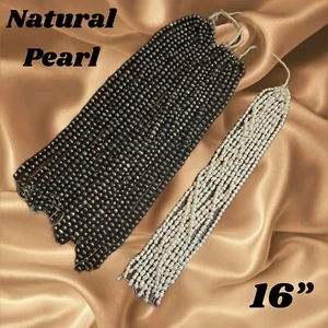 Lot of 31 Strands  16” Natural Freshwater White & Black Pearls DIY - Picture 1 of 6