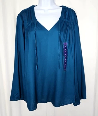 Blusa Pullover Jessica Simpson Para Mujer Ligera Verde azulado Manga Larga Talla XXL Foto 1 de 4