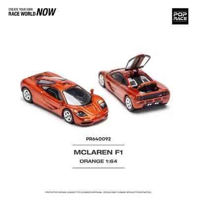 Pop Race McLaren F1 Orange Die Cast 1/64 - Immagine 1 di 4
