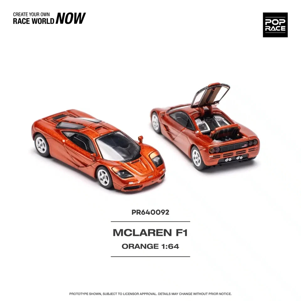 Pop Race McLaren F1 Orange Die Cast 1/64 - Immagine 1 di 4