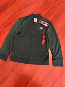NWT YOUTH ADIDAS Green Bomber Jacket Full Zip Sz Medium 10/12 - Picture 1 of 2