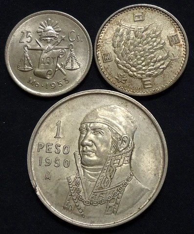 FOREIGN WORLD SILVER COINS LOT OF 3, SEE PHOTOS Cover