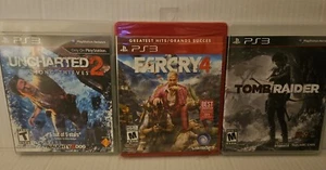 Playstation 3 Games: Farcry 4 (Sealed), Uncharted 2 Among Thieves, Tomb Raider - Picture 1 of 3