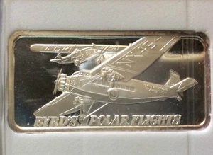 1974 Hamilton Mint Byrd's Polar Flight HAM-634 Silver Art Bar A3538 - Picture 1 of 5