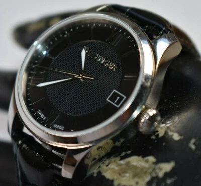 Reloj Mujer Wenger Swiss Army 0521 Terragraph Plateado Cuero Negro BATERÍA NUEVA Foto 1 de 4