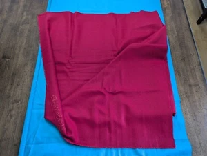 1 Yard lang/60" breit Vintage 100% Wolle rot Webstoff Made in Italy aus den 1990er Jahren, NEU - Bild 1 von 8