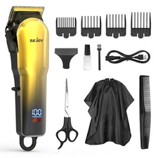 SEJOY Professional Hair Clippers Cordless Beard Trimmer Barber Hair Cutting Kit