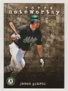2001 Topps Noteworthy #22 Jason Giambi Oakland Athletics BV$1 Insert - Picture 1 of 1