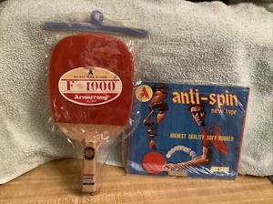 Armstrong Table Tennis Racket With Rubber Plus Anti-Spin Soft Rubber 4 m/m NEW - Picture 1 of 12