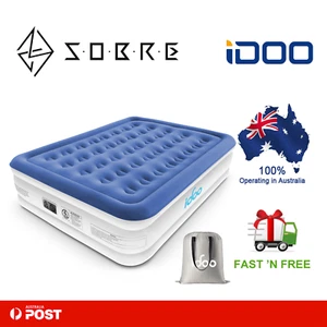 iDOO Queen Size Air Mattress Inflatable Bed with Built-in Electric Pump Portable - Picture 1 of 10