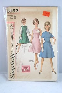 5157 Simplicity Printed Pattern Sub-Teen Size 8S Dress or Jumper Vintage Sewing - Picture 1 of 2
