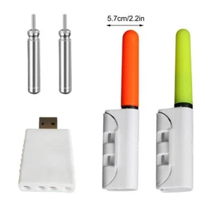 LED Fishing Night Light Rechargeable Battery W/ Charger Waterproof Rod Tips New - Picture 1 of 12