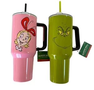The Grinch Max Cindy Lou Who Tumbler 40oz Stainless Steel With Handle Set - Picture 1 of 1