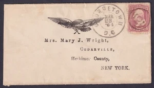 1864 Guerra Civile Copertina Patriottica Spread Eagle Bischel 4291 3c GEORGETOWN DC CDS FU - Foto 1 di 2