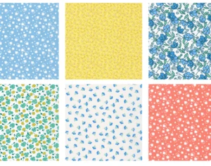 Little Blossoms 1930's Debbie Beaves Kaufman cotton quilt fabric - 6 Fat 16ths - Picture 1 of 7