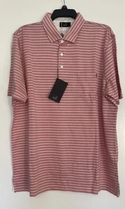 Authentisches Dunhill Herren Seide & Baumwolle Poloshirt in 3 XL rosa brandneu mit Etikett - Bild 1 von 4