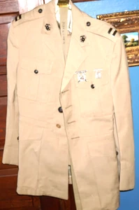 Korean War USMC Marine Captain Uniform With Jacket & Trousers and EGA Collar Set - Picture 1 of 5
