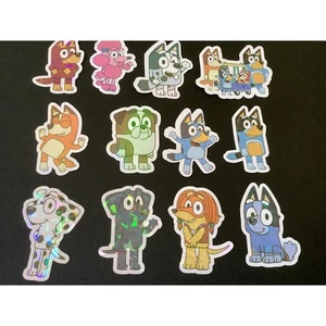 Bluey Family & Friends Holographic Stickers - Set of 12 - Picture 1 of 8