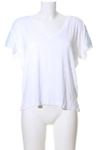 TRAFFIC PEOPLE Camisa con cuello V Mujeres Camisa Talla EU 34 blanco-azul - Imagen 1 de 5
