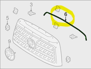 TOYOTA Genuine 53119‑0C050 Protector, Radiator Grille 2008–17 Sequoia - Bild 1 von 2