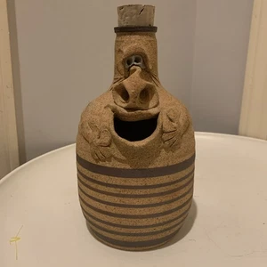 Vintage Ugly Face Korken Flasche Kunstkeramik Becher Go Along  - Bild 1 von 12