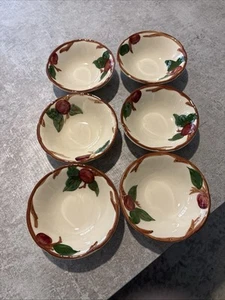 "Juego de tazones de cereal vintage con patrón de manzana franciscana de 6 pulgadas California G27a" - Imagen 1 de 5