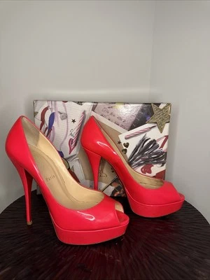 Christian Louboutin Troca 140 Patent Fluo Pump Barbie Heels Paris Size 38.5 - Image 1 of 4