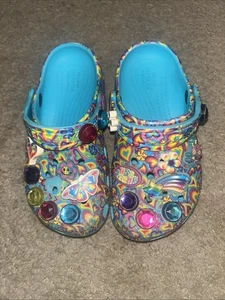Lisa Frank Crocs Mädchen bunt hell Charms Jugend Kinder Größe 11 C11 - Bild 1 von 8