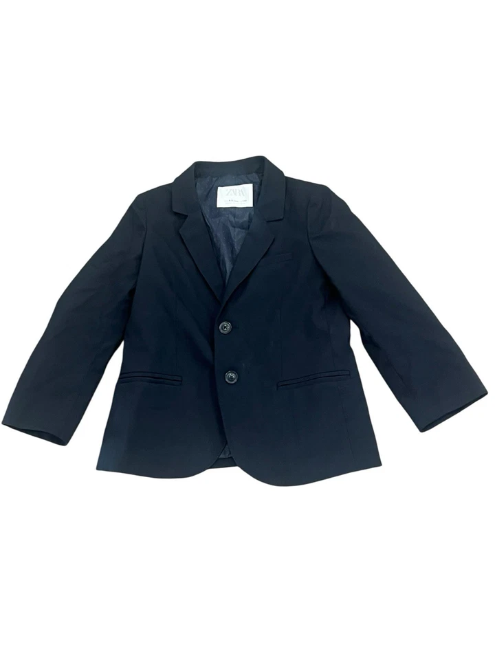 ZARA BOY'S 4-5 NAVY BLUE BLAZER SUIT JACKET 2 BUTTON 1698/550 - Image 1 of 4