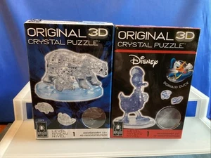 BePuzzled 3D Crystal Puzzles Donald Duck 39 Pieces & Polar Bear 40 Pcs. - L#E239 - Picture 1 of 5