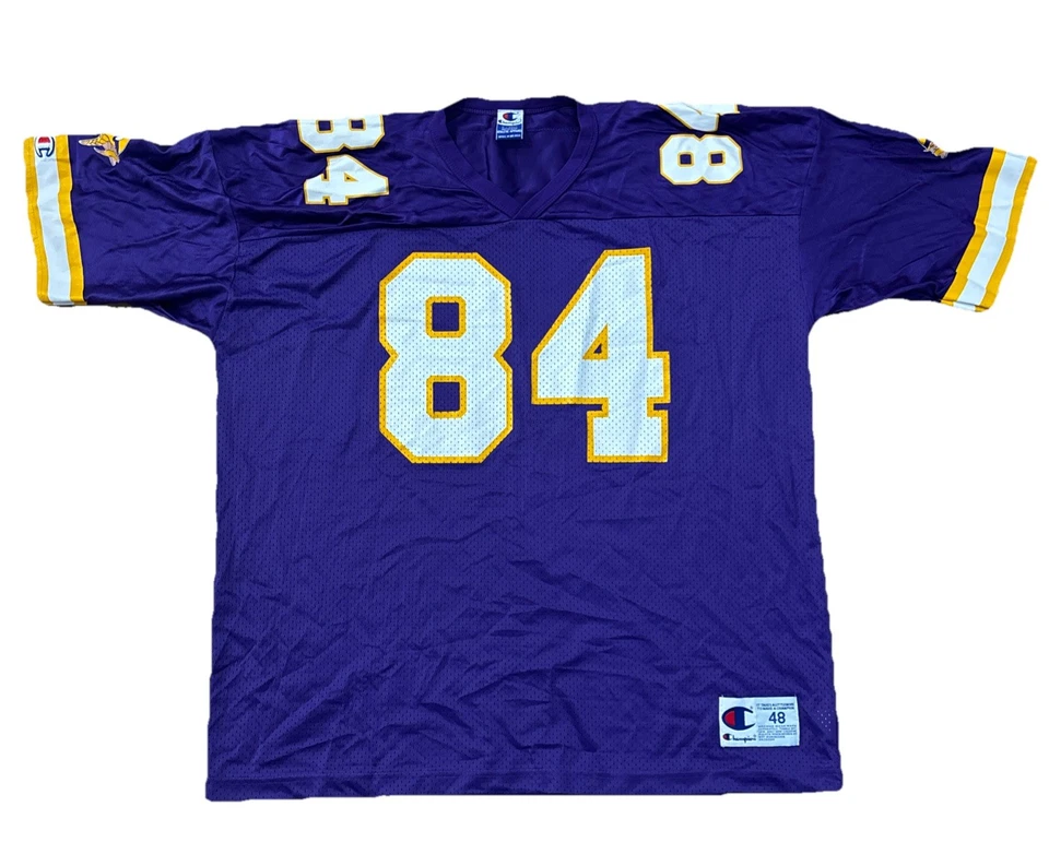 Camiseta deportiva de colección campeón Minnesota Vikings NFL fútbol Randy Moss #84 para hombre 48 Skol Foto 1 de 4