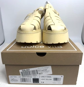 Dolce Vita Women's Lasly Tonal Light Yellow Platform Shoe, Size - 7 M US - Picture 1 of 4