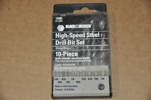 Black+Decker 15080 8-teiliges Schnellarbeitsstahl Bohrer Set für Metall/Holz - Bild 1 von 5