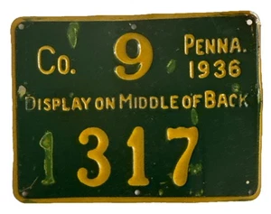 Pennsylvania Hunting License 1936 Bucks County Co 9 No. 317 & Game Killed Report - Picture 1 of 16