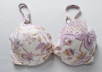 Victoria's Secret Women's Twist Push-Up Bikini Top AC2 Violet Floral Size 32DD - Image 1 of 3