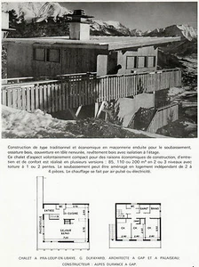 04 PRA LOUP EN UBAYE CHALET ARCHITECTE DUFAYARD PALAISEAU IMAGE 1969 PRINT - Imagen 1 de 1
